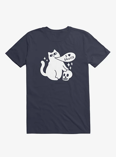 I Love Skulls Cat T-Shirt