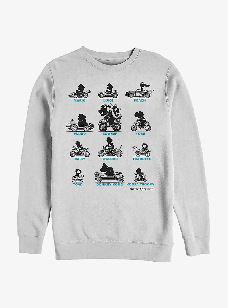 Super Mario Kart Silhouettes Crew Sweatshirt
