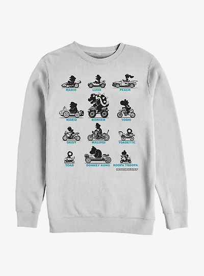 Super Mario Kart Silhouettes Crew Sweatshirt