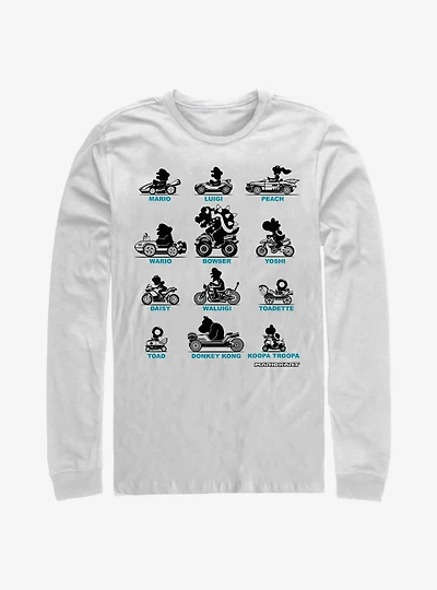 Super Mario Kart Silhouettes Long-Sleeve T-Shirt