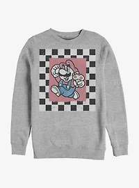 Super Mario Chubby Checkers Crew Sweatshirt