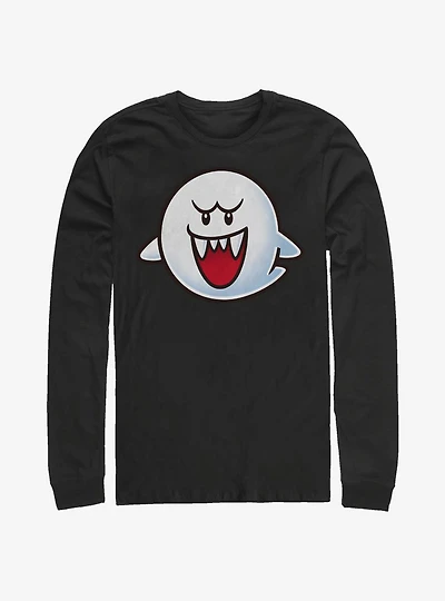 Super Mario Boo Face Long-Sleeve T-Shirt