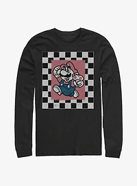 Super Mario Chubby Checkers Long-Sleeve T-Shirt