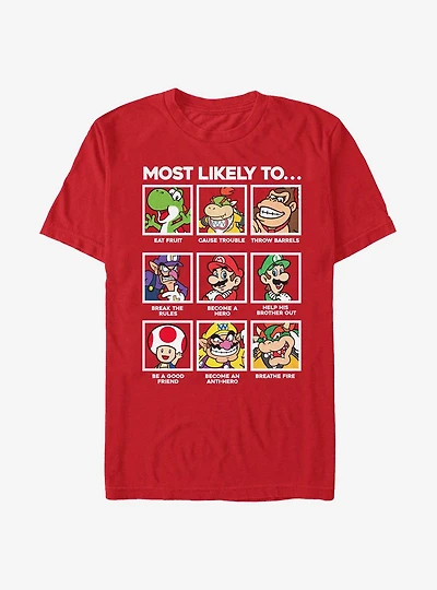 Nintendo Super Mario Most Likely To T-Shirt
