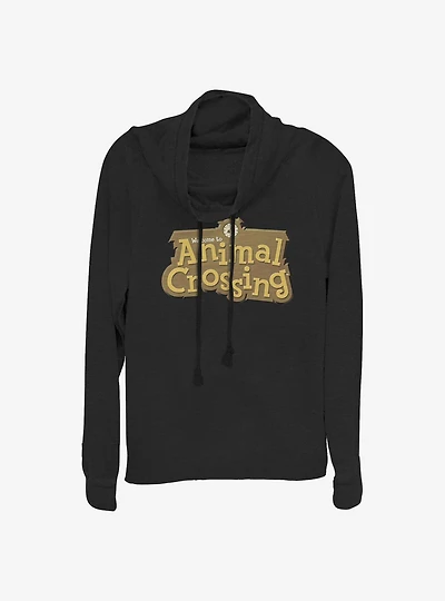 Animal Crossing Logo Cowlneck Long-Sleeve Girls Top