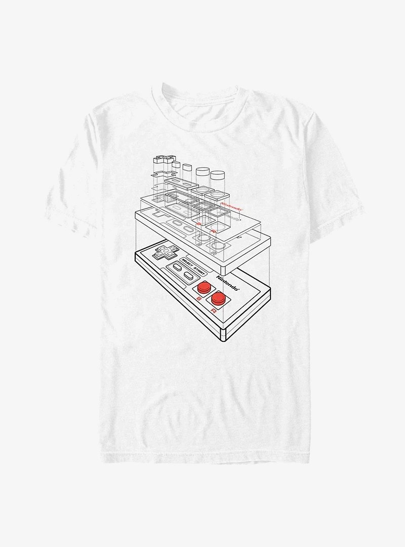 Nintendo Essential Controller Schematic T-Shirt