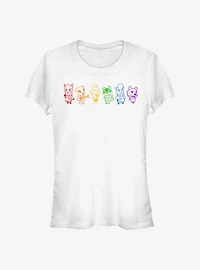 Animal Crossing Line Art Rainbow Girls T-Shirt