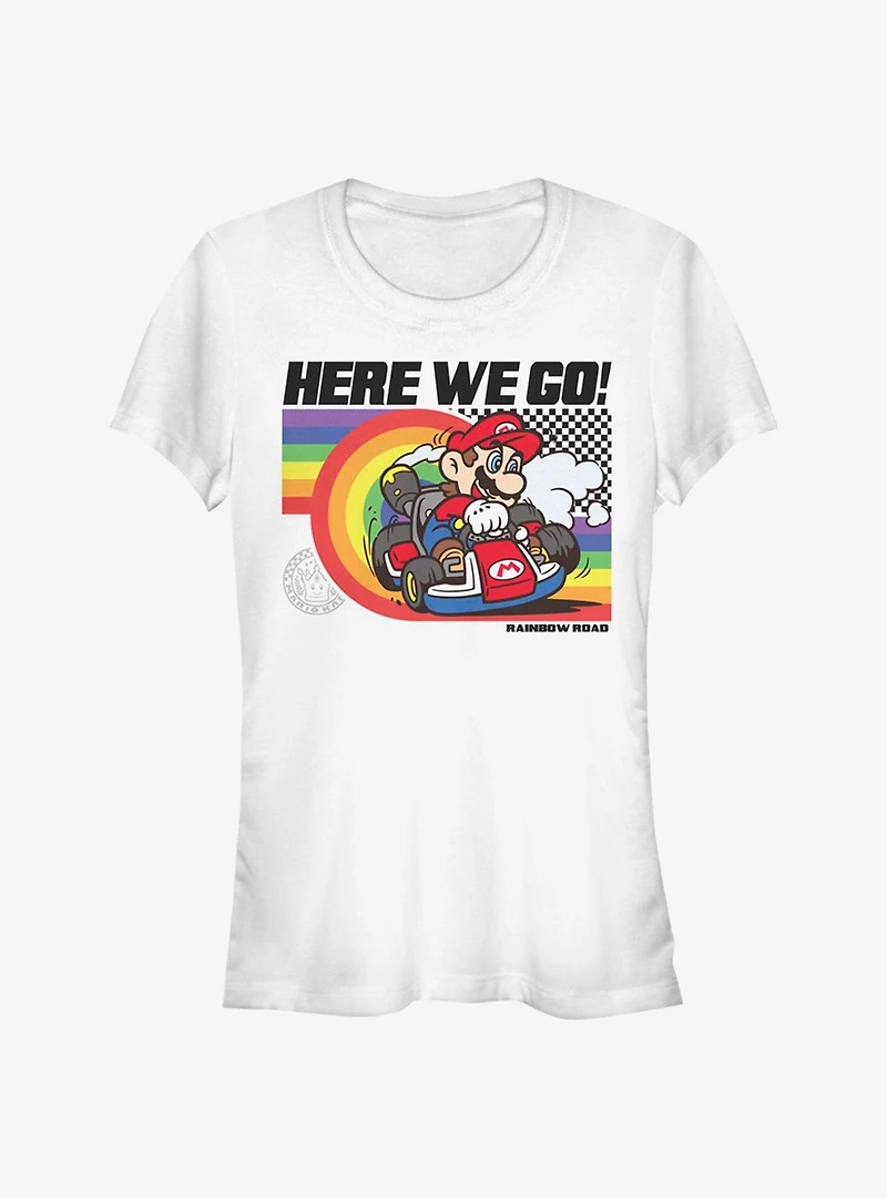 Super Mario Rainbow Road Pride Girls T-Shirt