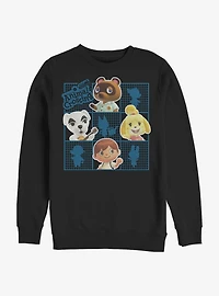 Animal Crossing Character Grid Crew Sweatshirt
