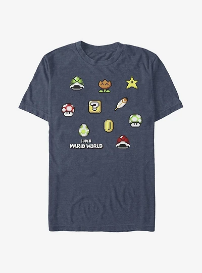 Super Mario Maker Items Scatter T-Shirt