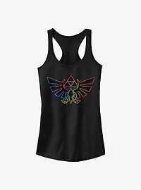 The Legend Of Zelda Tie Dye Outline Girls Tank