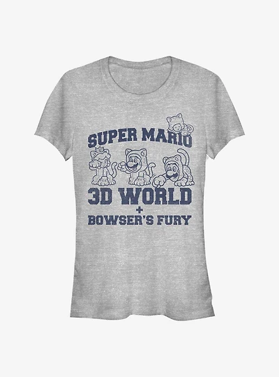 Super Mario 3D World Collegiate Girls T-Shirt