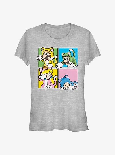 Super Mario 4 Character Boxup Girls T-Shirt
