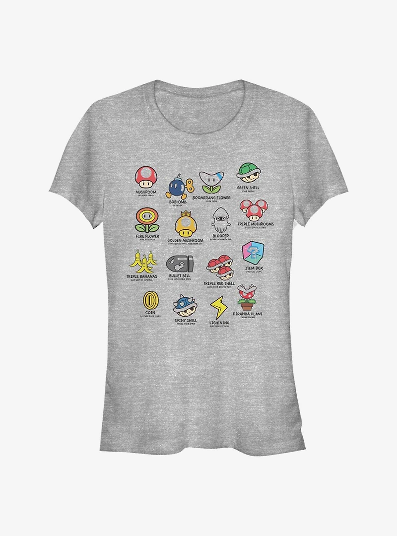 Super Mario Kart Objects Girls T-Shirt