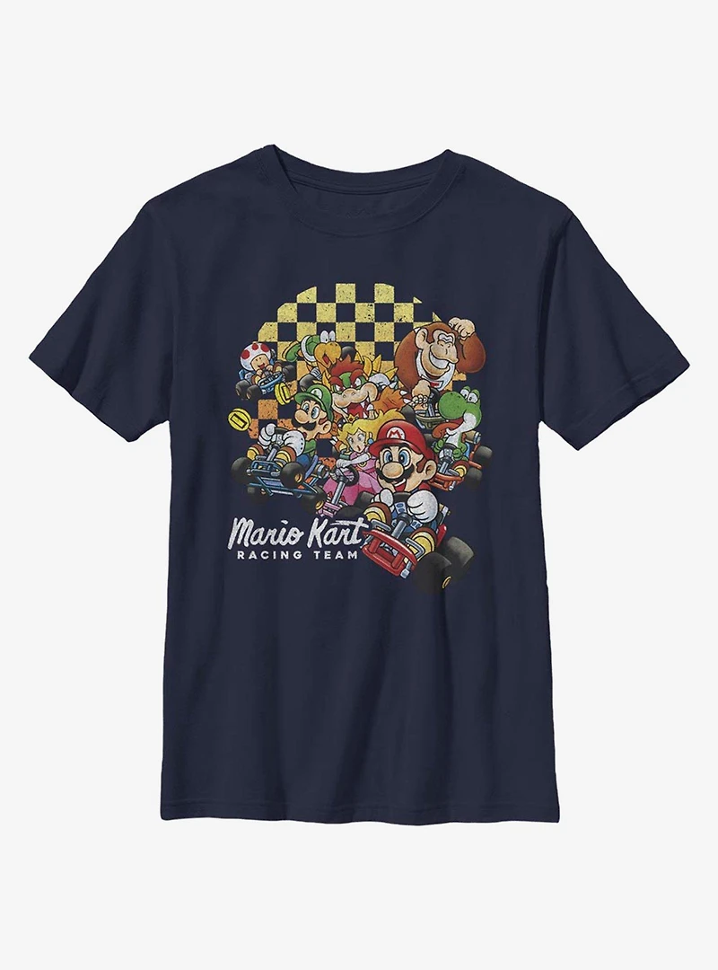 Nintendo Super Mario Checkered Kartin' Youth T-Shirt