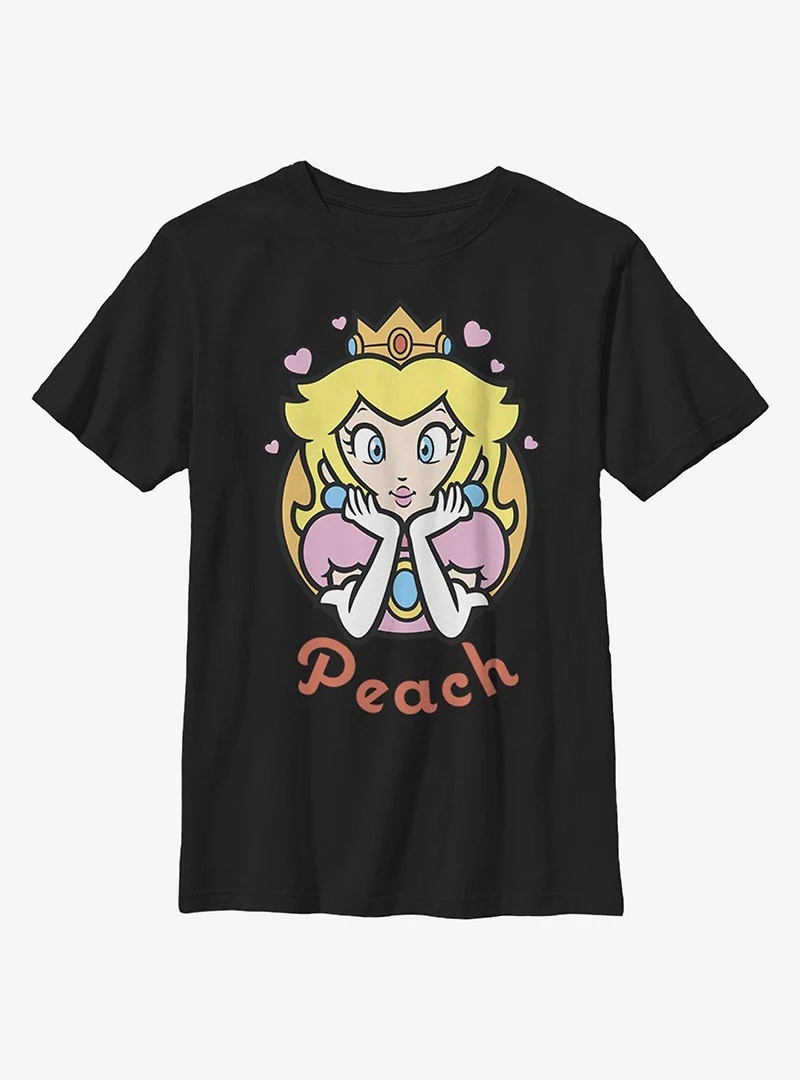 Nintendo Super Mario Peach Hearts Youth T-Shirt