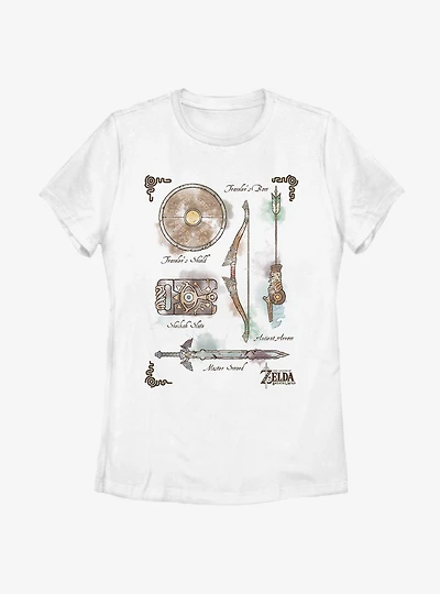 Nintendo The Legend Of Zelda Inventory Womens T-Shirt