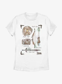 Nintendo The Legend Of Zelda Inventory Womens T-Shirt
