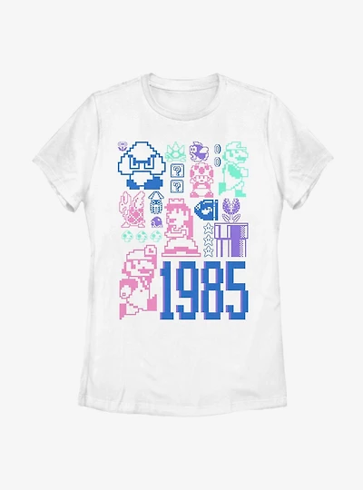 Nintendo Super Mario Pastel Jumble Womens T-Shirt