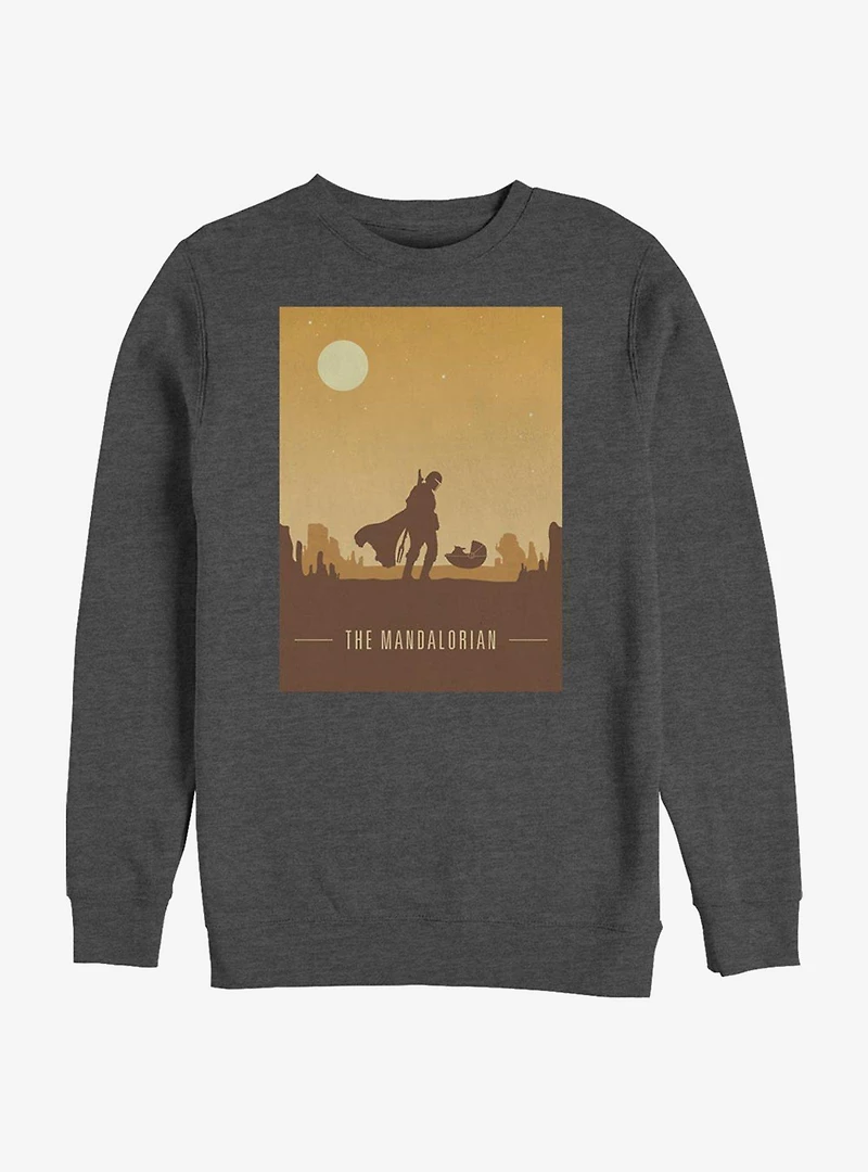 Star Wars The Mandalorian Mando And Child Poster Crew Sweatshirt