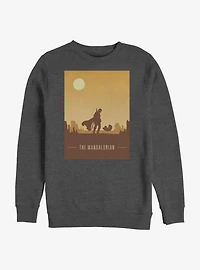 Star Wars The Mandalorian Mando And Child Poster Crew Sweatshirt