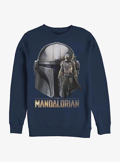 Star Wars The Mandalorian Mando Helmet Crew Sweatshirt