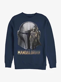 Star Wars The Mandalorian Mando Helmet Crew Sweatshirt