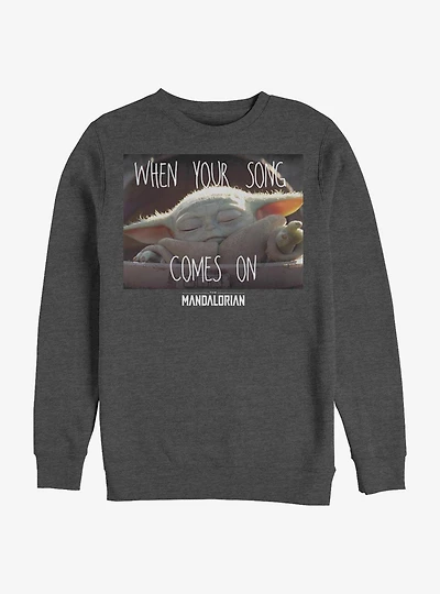 Star Wars The Mandalorian The Child Song Meme Crew Sweatshirt