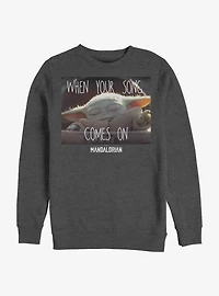 Star Wars The Mandalorian The Child Song Meme Crew Sweatshirt