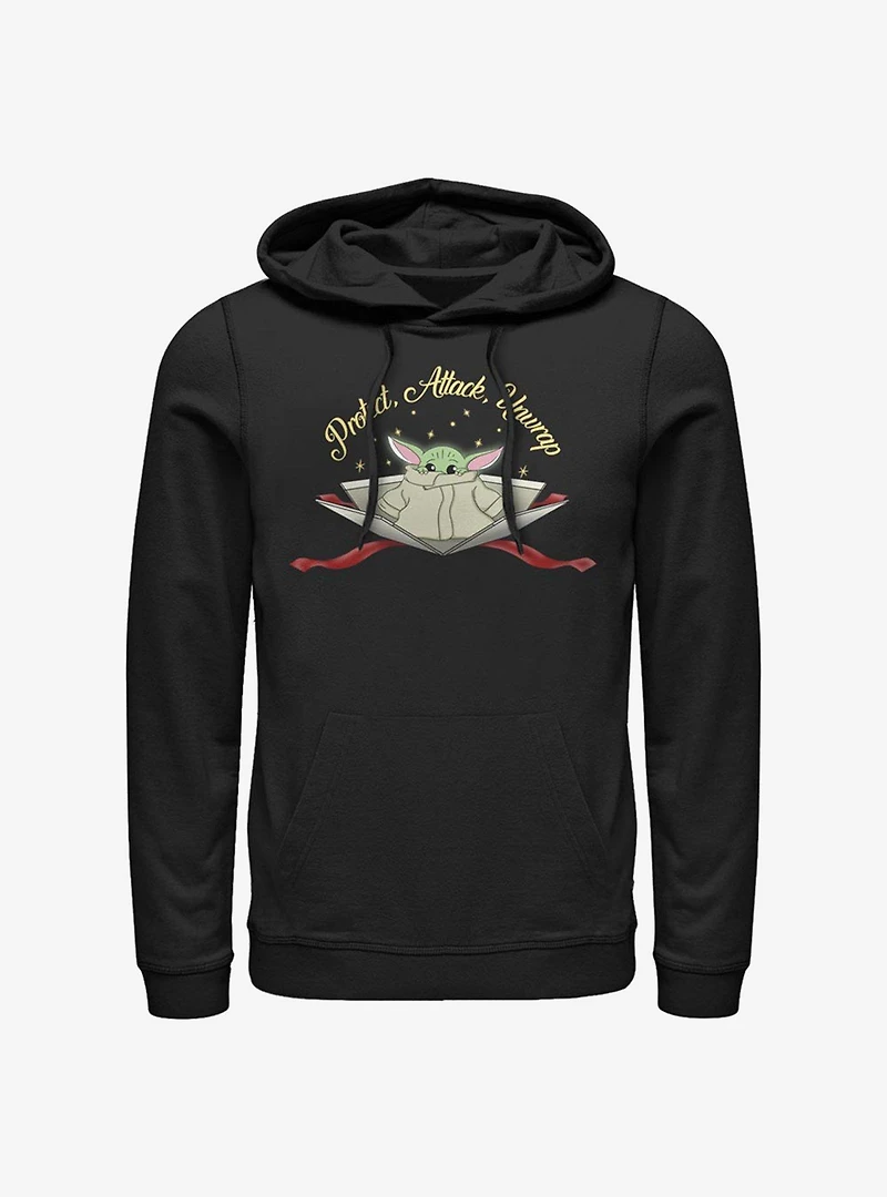 Star Wars The Mandalorian Child Protect Attack Unwrap Hoodie
