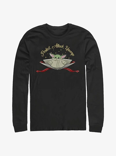 Star Wars The Mandalorian Child Protect Attack Unwrap Long-Sleeve T-Shirt