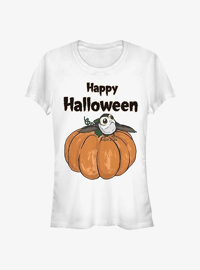 Star Wars: The Last Jedi Porg On A Pumpkin Girls T-Shirt