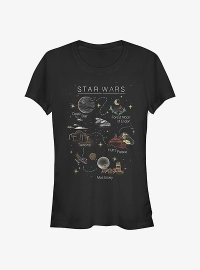 Star Wars Map Girls T-Shirt