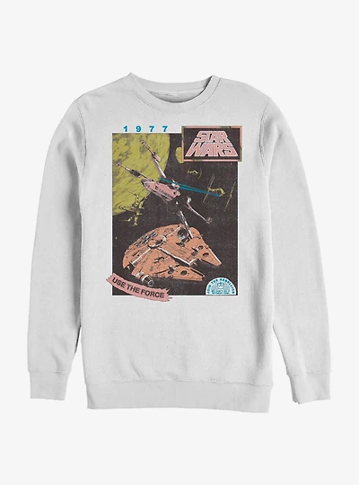 Star Wars 1977 Vintage Space Fighters Crew Sweatshirt