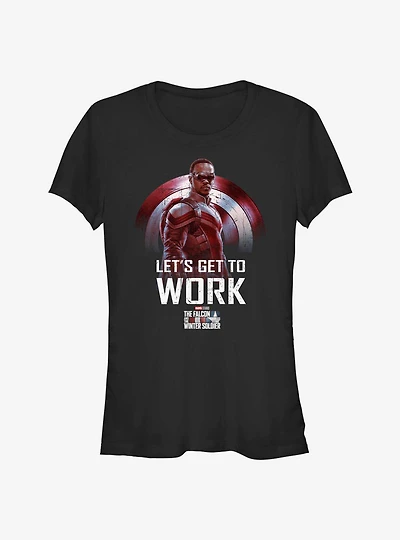 Marvel The Falcon And Winter Soldier Let's Get To Work Girls T-Shirt