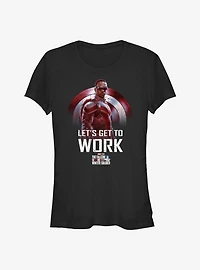 Marvel The Falcon And Winter Soldier Let's Get To Work Girls T-Shirt