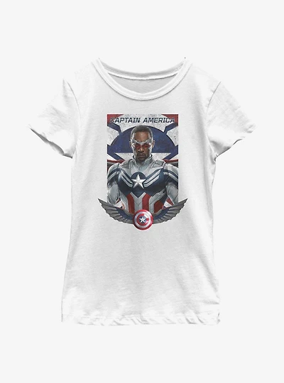 Marvel The Falcon And Winter Soldier Sam Is Captain America Youth Girls T-Shirt