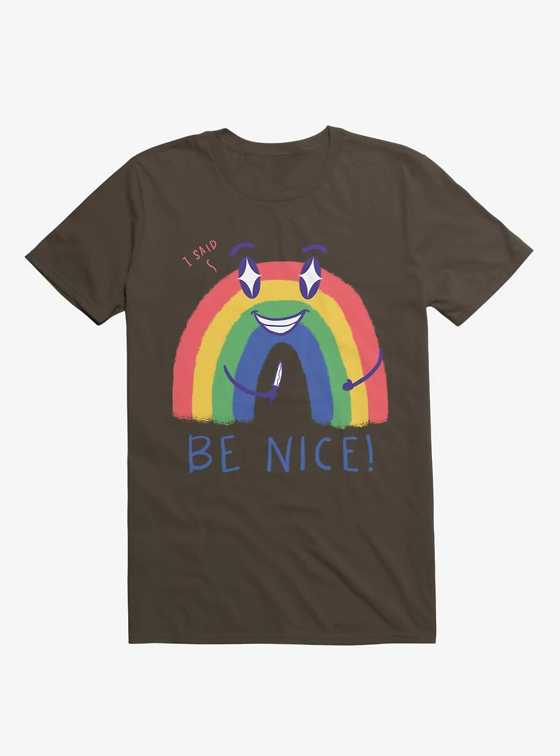 Rainbow Knife Be Nice 2.0 Brown T-Shirt