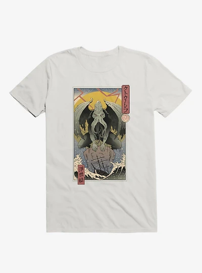 Ocean Cthulhu Edo White T-Shirt
