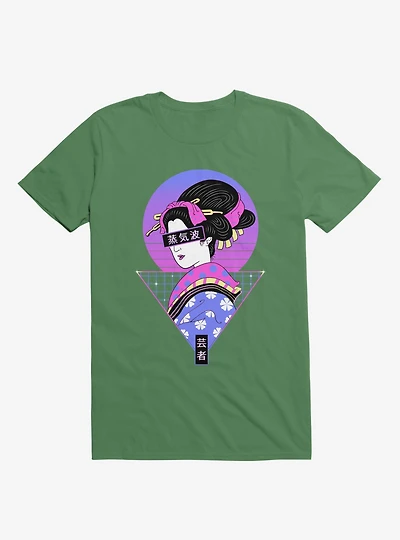 Neon Geisha Wave Kelly Green T-Shirt