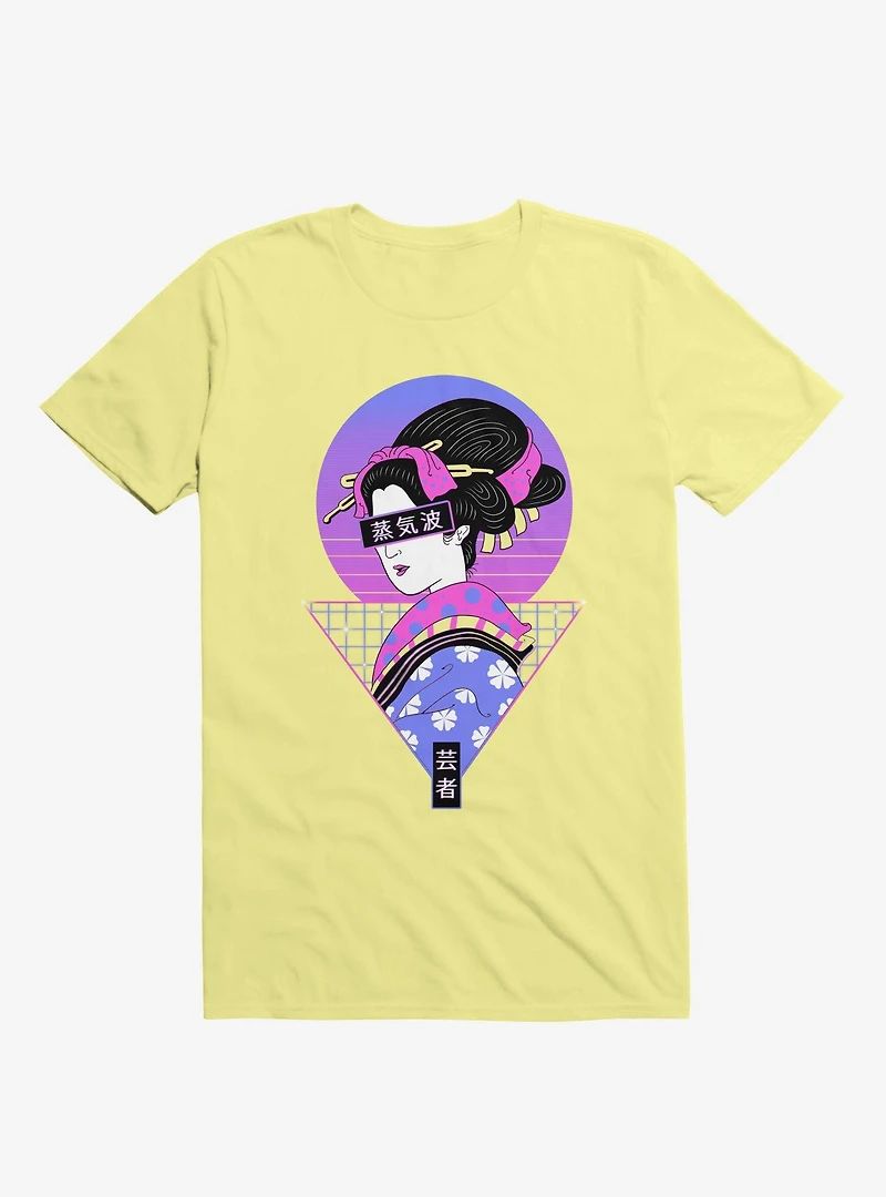 Neon Geisha Wave Corn Silk Yellow T-Shirt