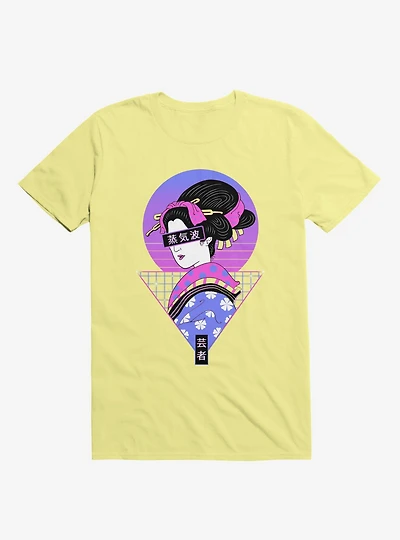 Neon Geisha Wave Corn Silk Yellow T-Shirt