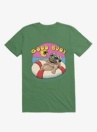 Ocean Pug Good Buoy! Kelly Green T-Shirt