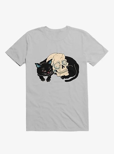 Cat Neko Skull Ice Grey T-Shirt