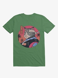 Samurai Cat Kelly Green T-Shirt