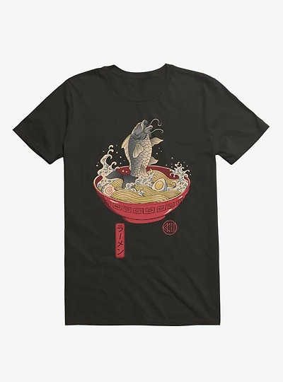 Fish Ramen Black T-Shirt