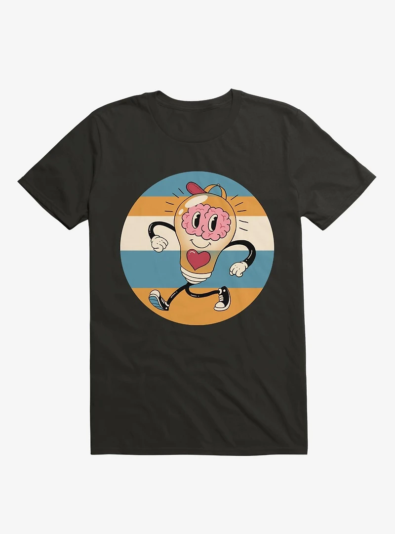 Happy Within Light Bulb Black T-Shirt
