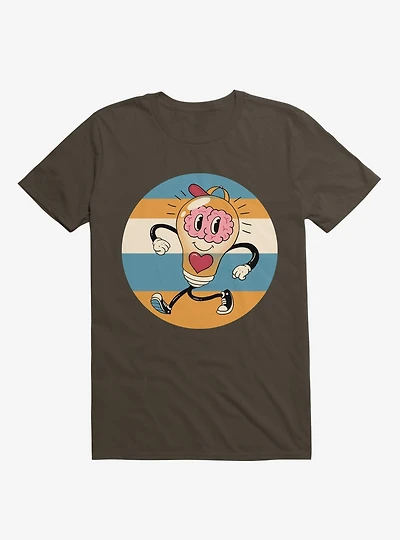 Happy Within Light Bulb Brown T-Shirt