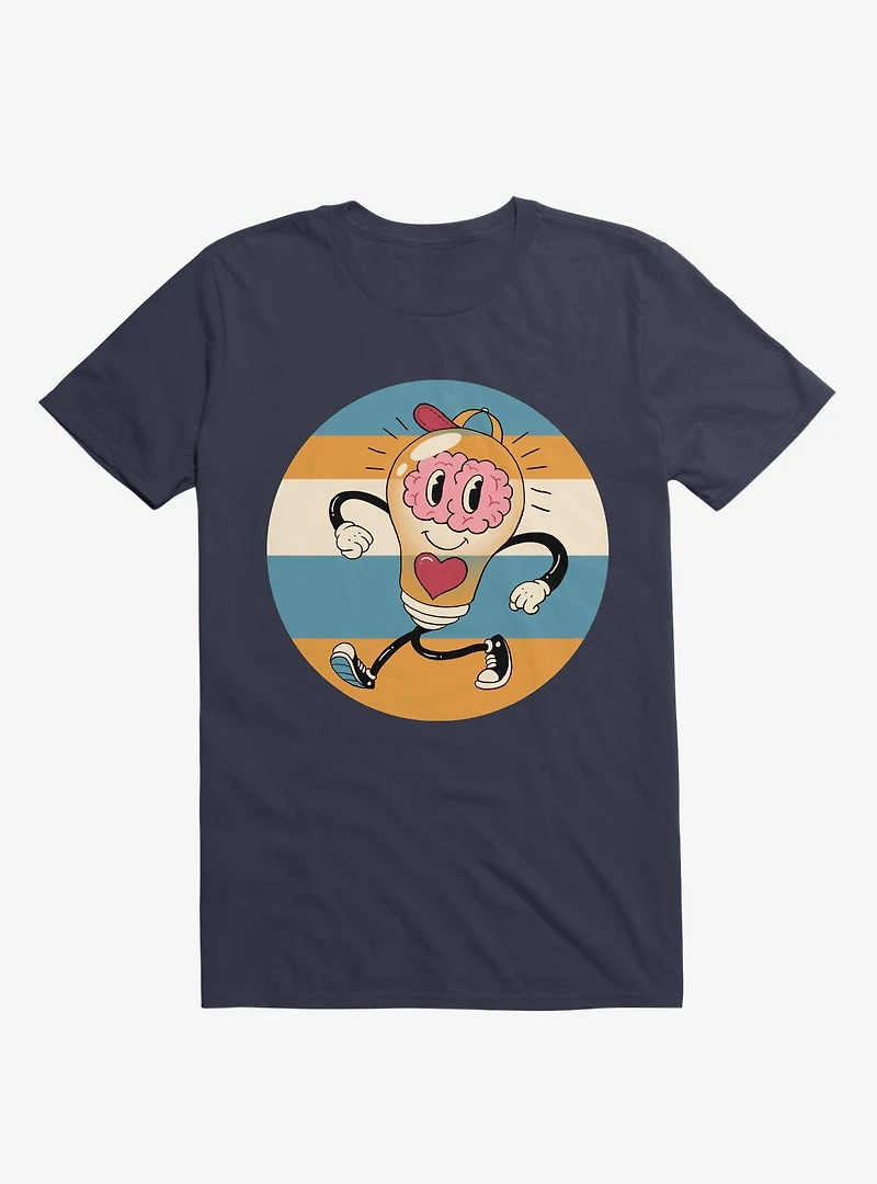 Happy Within Light Bulb Navy Blue T-Shirt