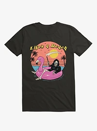 Life's A Beach Grim Reaper Black T-Shirt